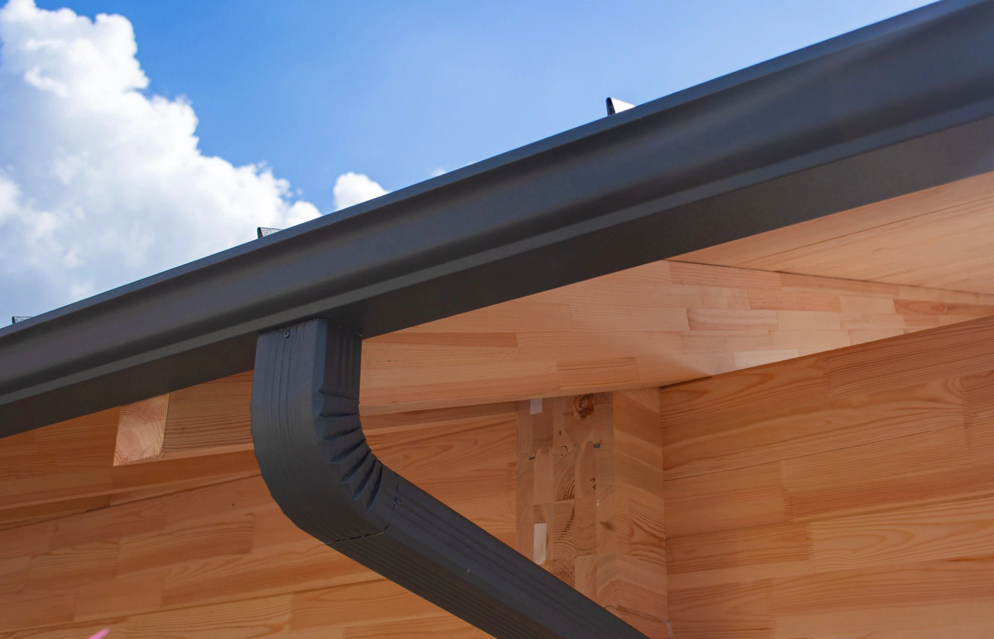 Exterior gutter project example