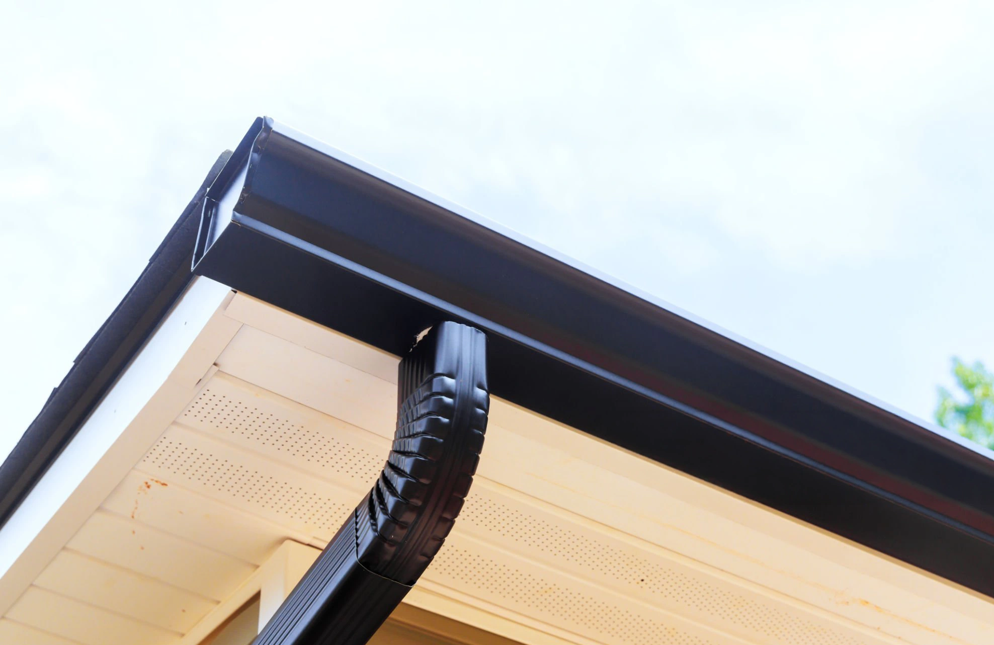 Roof drainage system example