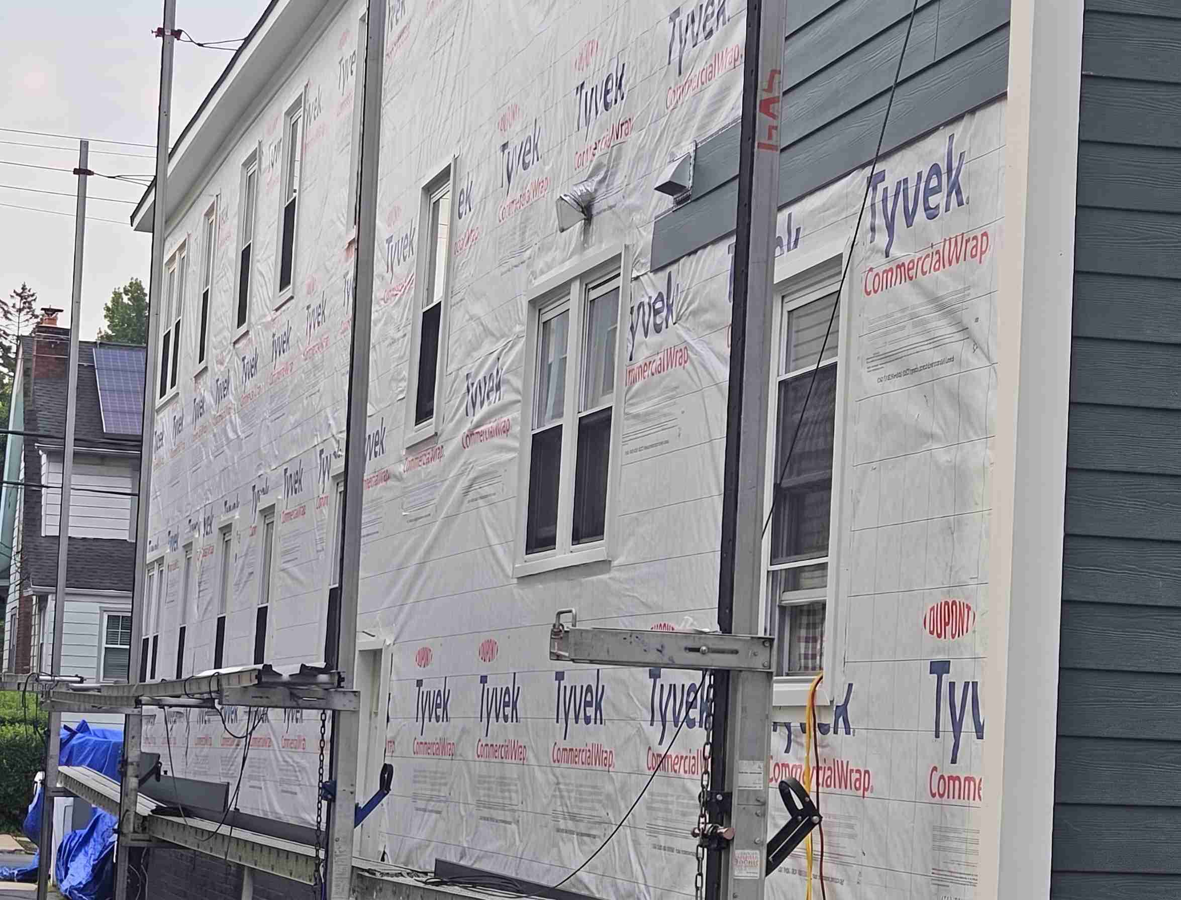 Residential exterior with replacement siding