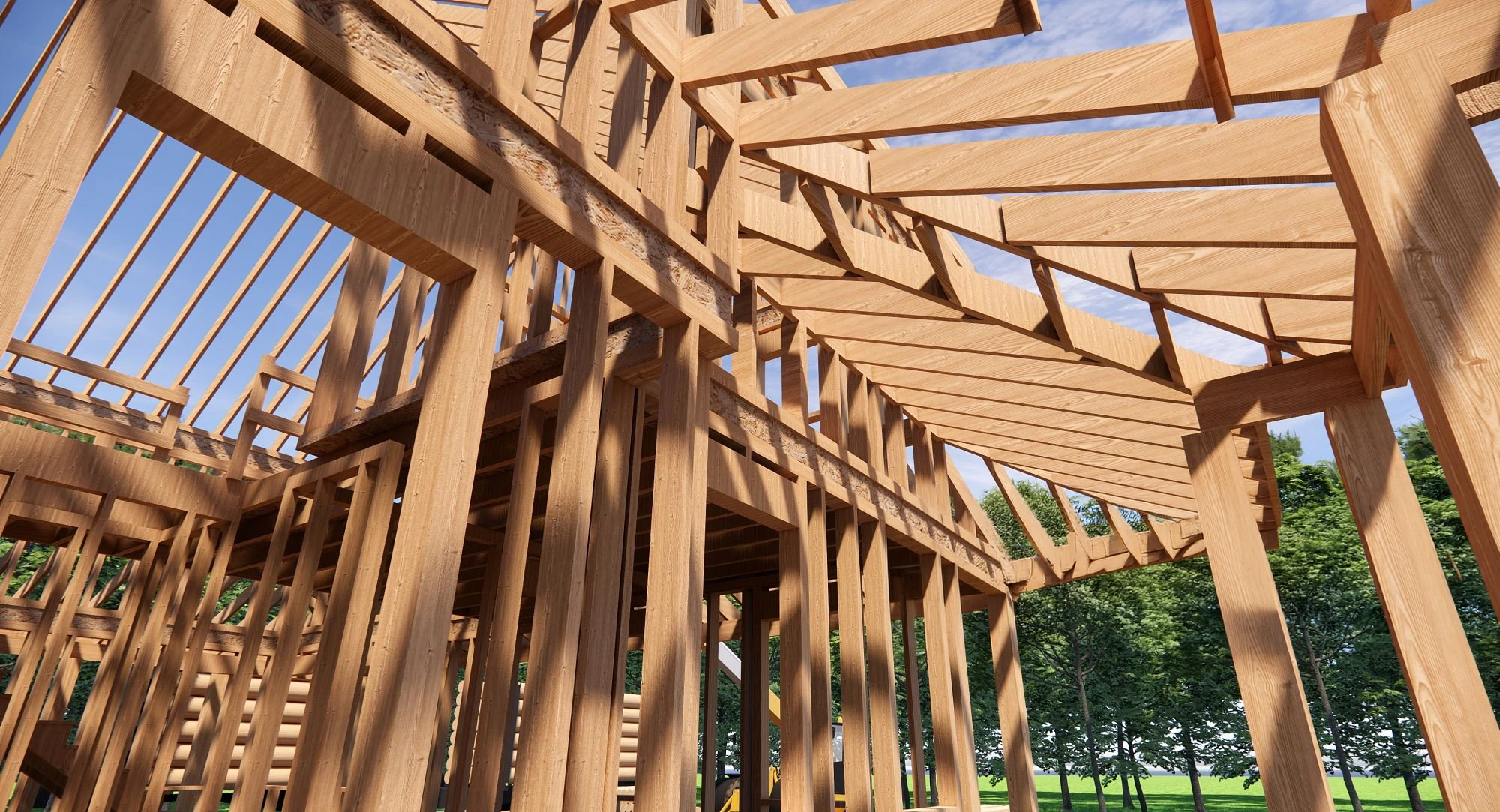 Framing work for a property construction project